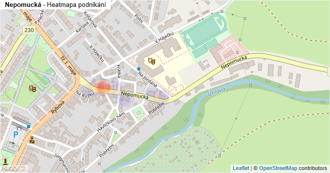 Nepomucká - mapa podnikání