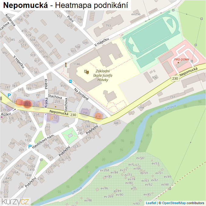 Mapa Nepomucká - Firmy v ulici.