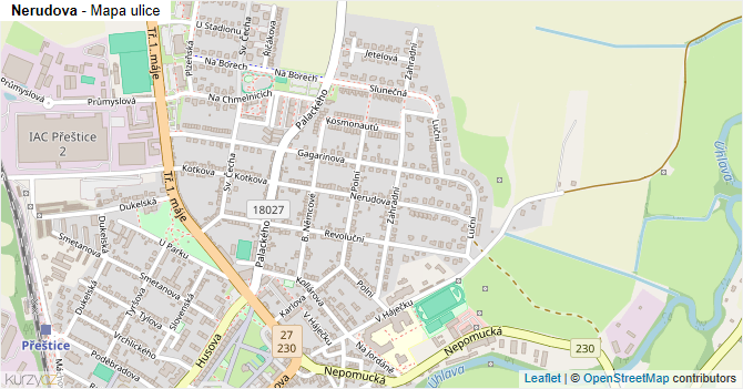 Nerudova - mapa ulice