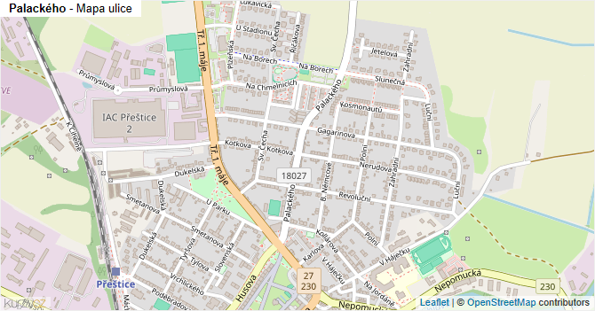 Palackého - mapa ulice