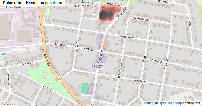 Palackého - mapa podnikání