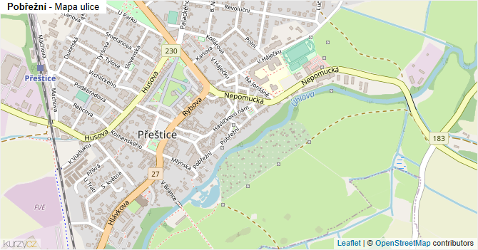 Pobřežní - mapa ulice