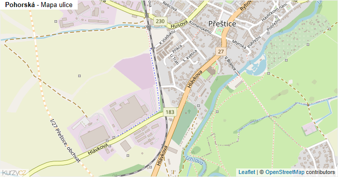 Pohorská - mapa ulice
