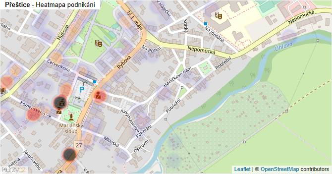 Přeštice - mapa podnikání