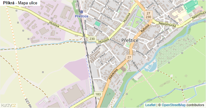 Příkrá - mapa ulice