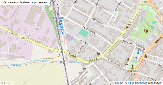Rebcova - mapa podnikání