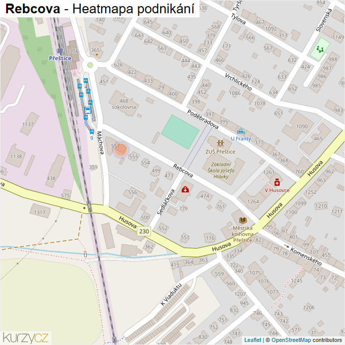 Mapa Rebcova - Firmy v ulici.
