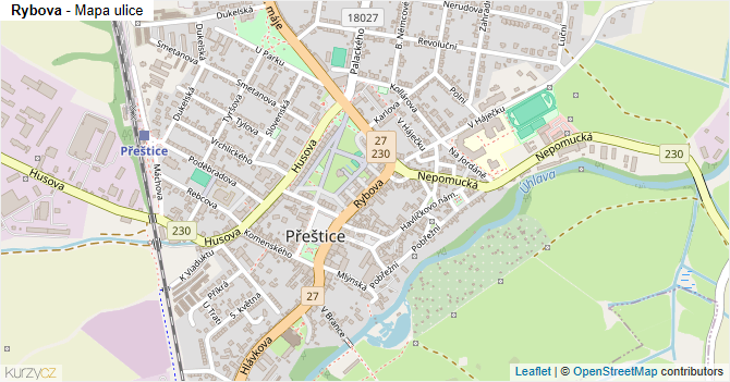 Rybova - mapa ulice