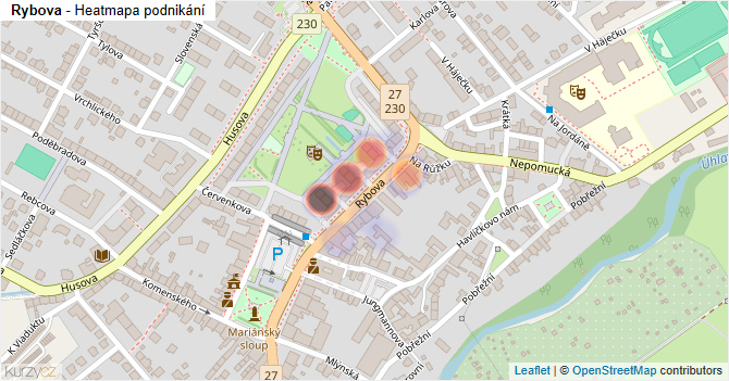Rybova - mapa podnikání