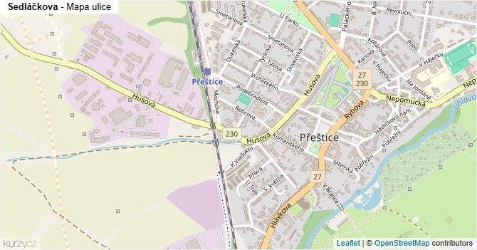 Sedláčkova - mapa ulice