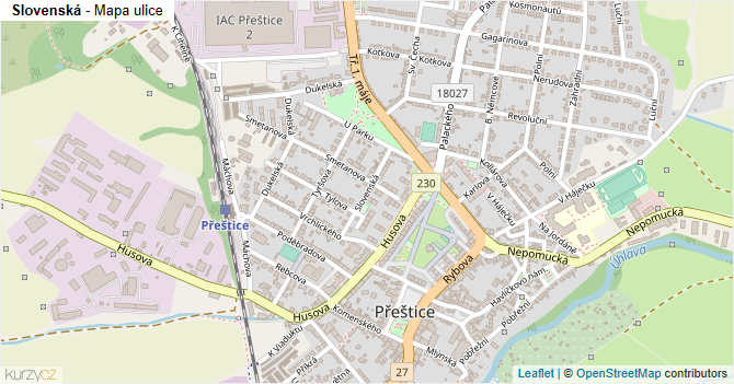 Slovenská - mapa ulice