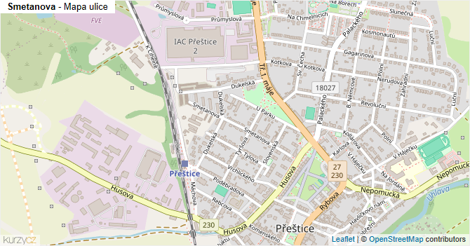 Smetanova - mapa ulice