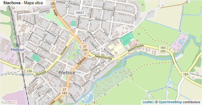 Stachova - mapa ulice