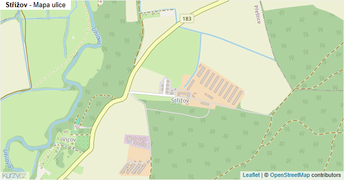 Střížov - mapa ulice