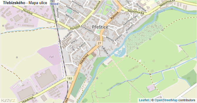 Třebízského - mapa ulice