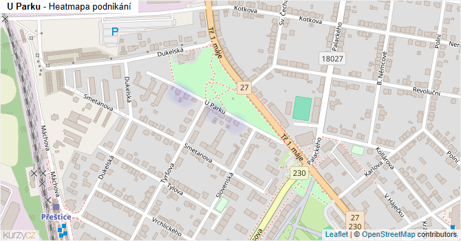 U Parku - mapa podnikání