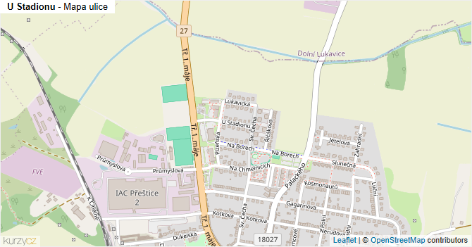 U Stadionu - mapa ulice