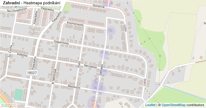 Zahradní - mapa podnikání