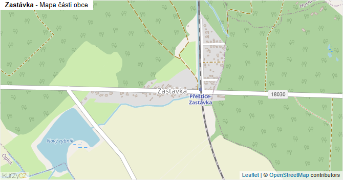 Zastávka - mapa části obce