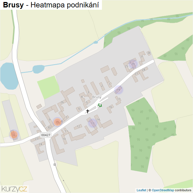Mapa Brusy - Firmy v části obce.