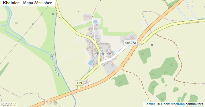 Kbelnice - mapa části obce
