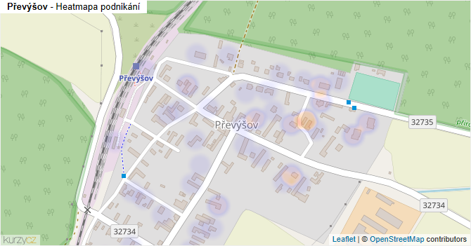 Převýšov - mapa podnikání