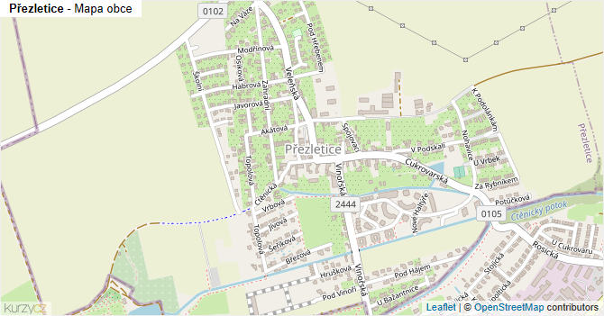 Přezletice - mapa obce