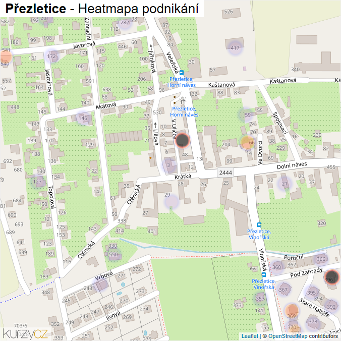 Mapa Přezletice - Firmy v obci.