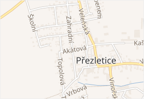Akátová v obci Přezletice - mapa ulice