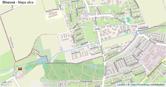 Březová - mapa ulice