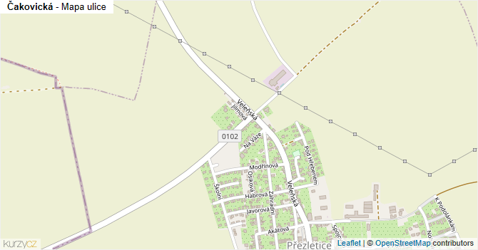Čakovická - mapa ulice