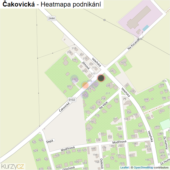 Mapa Čakovická - Firmy v ulici.
