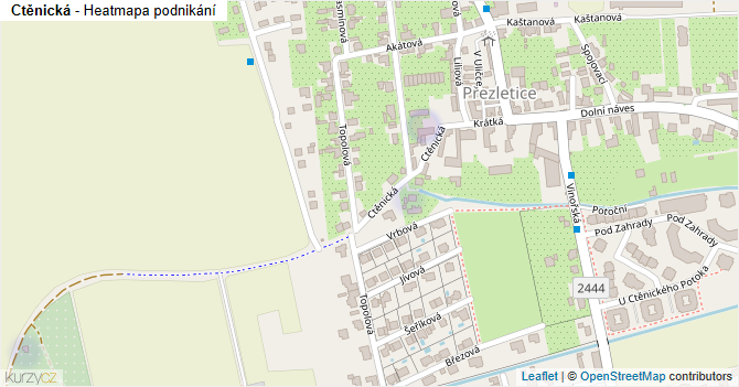 Ctěnická - mapa podnikání