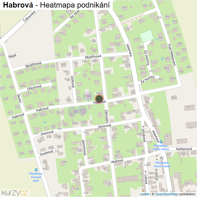 Mapa Habrová - Firmy v ulici.