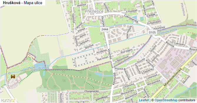 Hrušková - mapa ulice