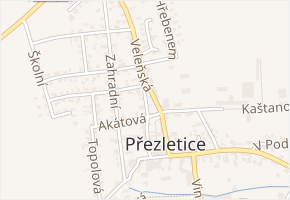 Jiřinková v obci Přezletice - mapa ulice