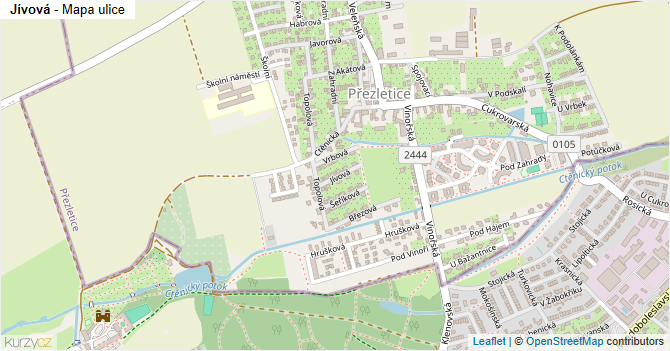 Jívová - mapa ulice