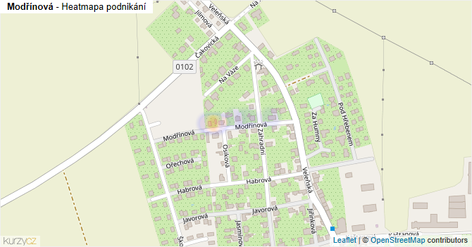Modřínová - mapa podnikání