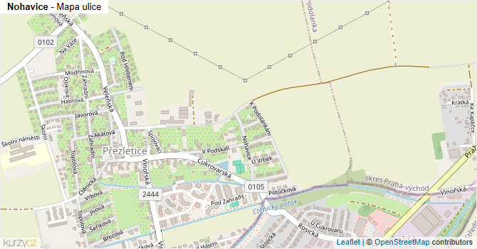 Nohavice - mapa ulice
