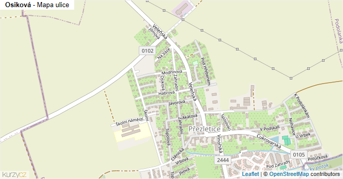 Osiková - mapa ulice