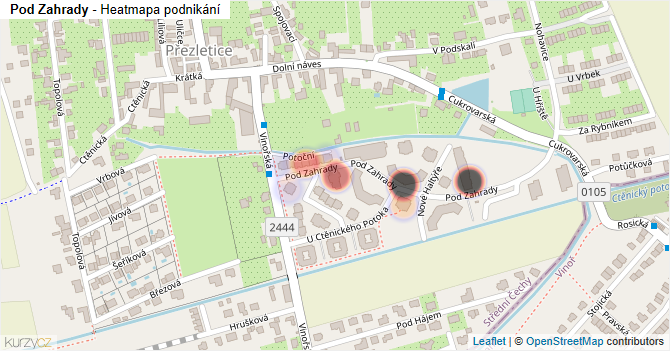 Pod Zahrady - mapa podnikání