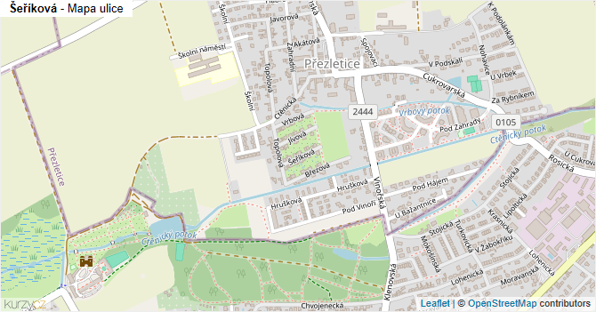 Šeříková - mapa ulice