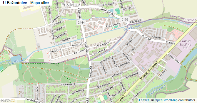 U Bažantnice - mapa ulice