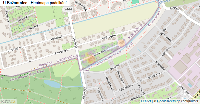 U Bažantnice - mapa podnikání