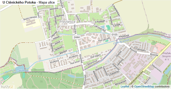 U Ctěnického Potoka - mapa ulice