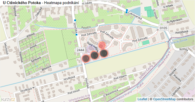 U Ctěnického Potoka - mapa podnikání
