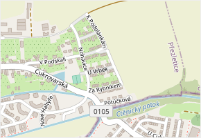 U Vrbek v obci Přezletice - mapa ulice