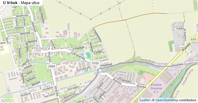 U Vrbek - mapa ulice