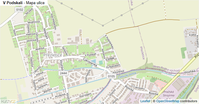 V Podskalí - mapa ulice