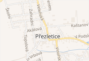 V Uličce v obci Přezletice - mapa ulice